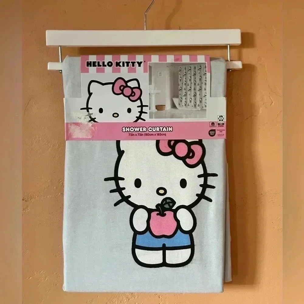 HELLO KITTY SHOWER CURTAIN BY SANRIO 100% COTTON